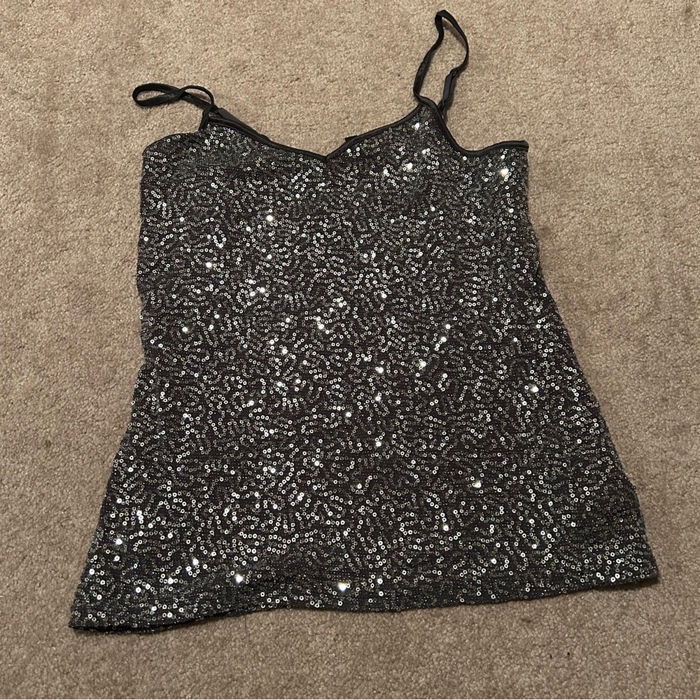 Express sequin tank top